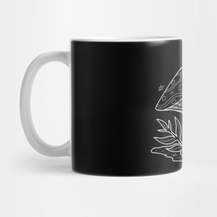 Mushroom Sprouts In Nature Line Art Design Mug